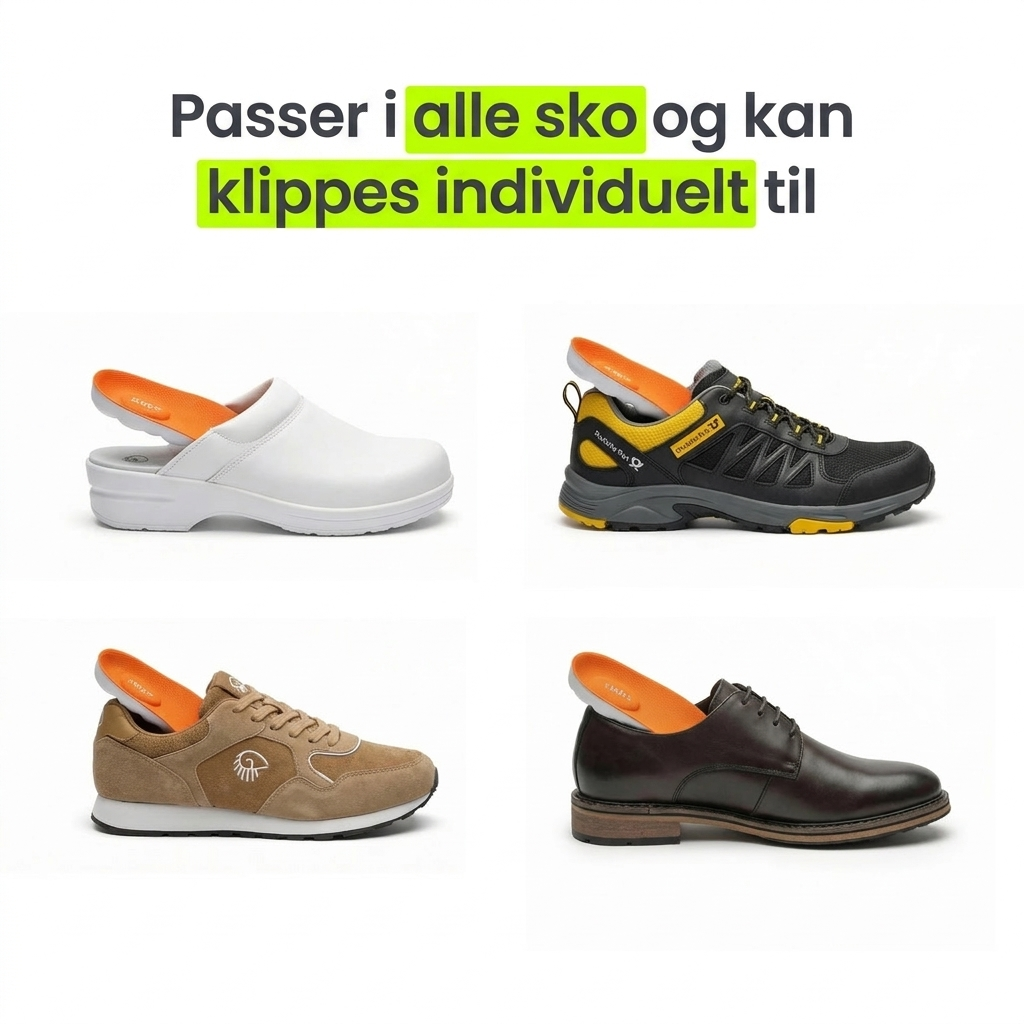 Avlastningssåler mot hælsmerter og plantar fasciitt